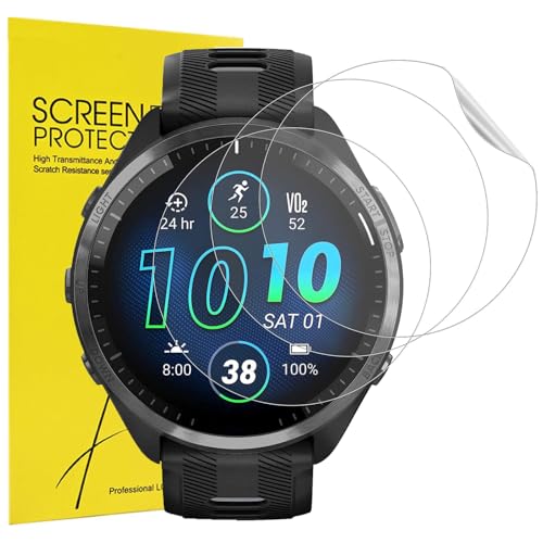 6 Pack Anti-Scratch Film for Garmin Forerunner 965 (47mm) Screen Protector, TPU Flexible Film, HD Clear Screen Protector Compatible for Garmin Forerunner 965 (47mm) Smartwatch