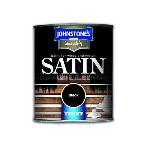 Johnstone's Black Satin Paint for Wood and Metal Cover
