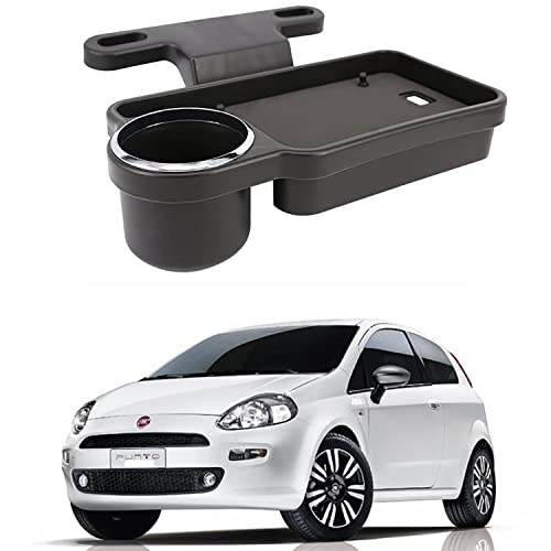 Image of Oshotto (FT-04) Foldable Car Auto Headrest Rear Back Seat Table Drink Food Cup Tray Holder Compatible with Fiat Punto - Black