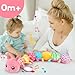 Baby Girls Toys 0-6 Month Music Animal Stuffed Caterpillar Toy for Infant 0-3 3-6 Months with Mirror Crinkle Rattle Tummy Time Sensory Toys for 3 4 5 6-12 Month Old Newborn Baby Shower Birthday Gifts