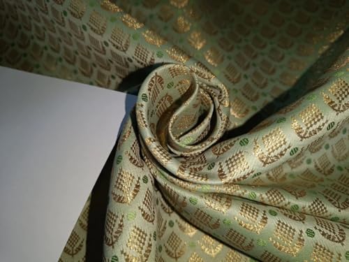 Tissu jacquard brocart de 111,8 cm bro843 pour réaliser une robe de soirée menthe