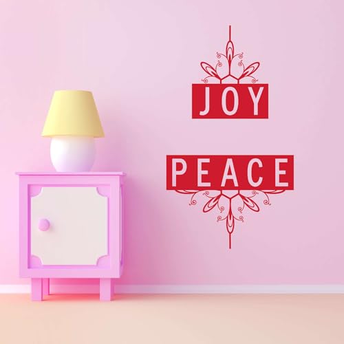 Family Joy Peace Uplifting Cartoon Wall Decal Decoration Christmas Holidays Décor Christmas Tree Silhouette Holidays Holiday Gift Lasts Years and Easily Removable - Size: 28 in(W) x 40 in(H) by Design With Vinyl - Image 2