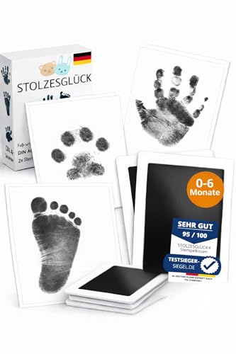 Stolzesglück Fußabdruck Baby Set (06 Monate) Handabdruck Baby