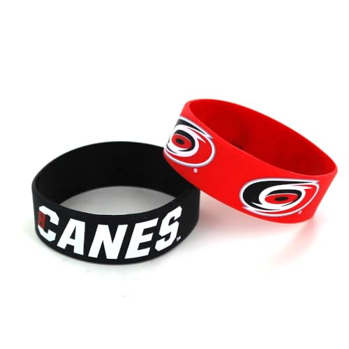 Aminco NHL Carolina Hurricanes Wide Bracelet, 2-Pack