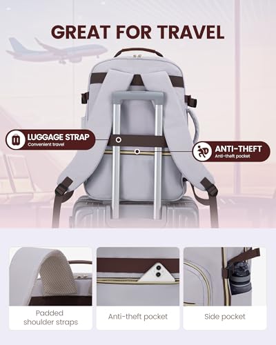 Image of LOVEVOOK 40L Travel Backpack Flight Approved Carry on Backpack,3 Packing Cubes,Waterproof Personal Item Travel Bag,TSA Carry on Luggage Suitcase Travel Essentials,Gifts for Women & Men,fits 17 inch Laptop