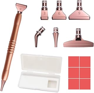 Diamond Painting Pens Metal 5D DIY Diamond Painting Drill Pen Rhinestone Picker Tool with 7 Pcs DIY Diamond Painting Metal Nibs Replacement Nibs for for Diamond Painting Accessories Art Supplies