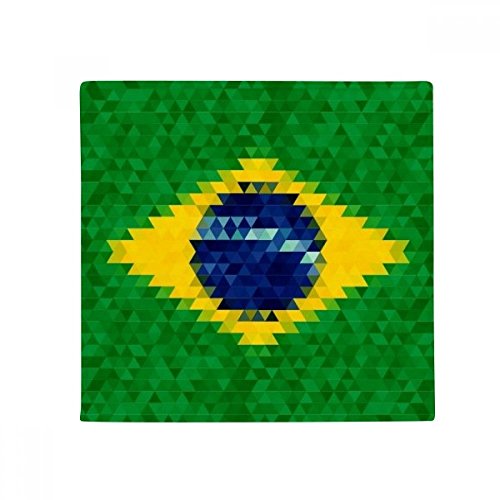 Tapis antidérapant mosaïque drapeau du Brésil en polyester filé 60x60cm - 2