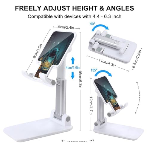 Support de téléphone réglable et pliable pour iPhone et Android avec base stable