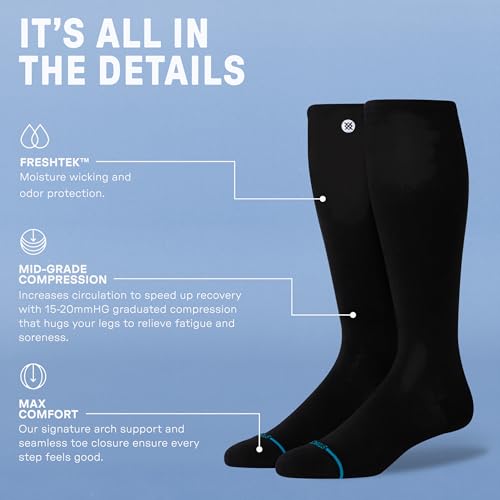 Image of Stance Compression OTC Socks for Men & Women | Over the Calf Height OTC, Mid Grade 15-22MMHG Compression, Freshtek Moisture Odor Control, Athletic Running Recovery