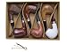 Smoking pipe, set of 6pcs, smoking pipe gift box, smoking pipe of steel & acrylic, tobacco pipe (Box A)