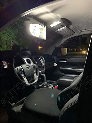 AUTOGINE Super Bright 6000K White LED Interior Light Bulbs Kit Package for 2007-2019 Toyota Tundra + Install Tool