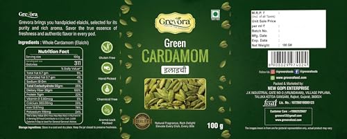 Image of Grevora Premium Kerala Idukki Green Cardamom (Elaichi) 60g | Large 8+ mm Bold Pods | Handpicked, Naturally Aromatic & Premium Quality Spice | Fresh Whole Elaichi for Tea, Sweets, Desserts & Indian Cooking