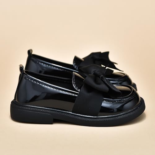 Image of Toddler Girl's Dress Shoes Comfort Bowtie Princess Oxford Style School Uniform Shoes Loafer Flats