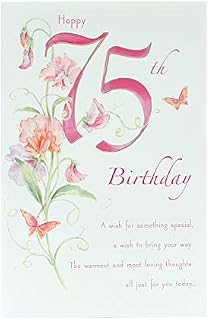 75th Birthday Card - Birthday Card for Her - Delicate Floral Design