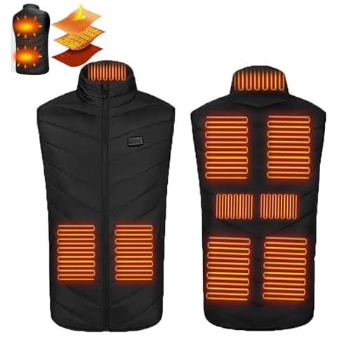 fizweyo Heated Vest, Heated Vest Women Men, Warming Vest for Women Heated with Battery Pack Included Skiing (US, Alpha, X-Large, Regular, Regular, Black) Cover
