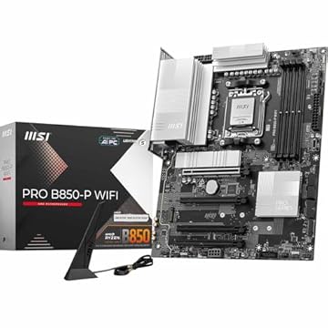 MSI Placa-mãe WiFi PRO B850-P, ATX - Suporta processadores AMD Ryzen 9000/8000/7000, AM5 - DDR5 Memory Boost (8200+ MT/s OC), PCIe 5.0 x16 e 4.0 x16, M.2 Gen5, Wi-Fi 7, LAN 5G