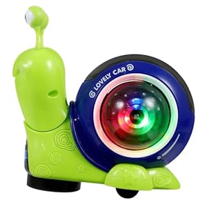 Crawling Toy Moving Snail Toy with Flashing Lights Early Educational Toy for Sensory Development High Contrast Light Up Toy for Infants and
