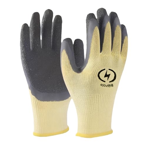 Elektriker Handschuhe,THETAG 1 Paar Isolierhandschuhe 400 V Spannungsbestä Ndigkeit,Sicherheitshandschuhe,Schutzhandschuhe,Schweißhandschuhe,Gummi-Elektrikerhandschuhe für Elektrische Wartung Instrume