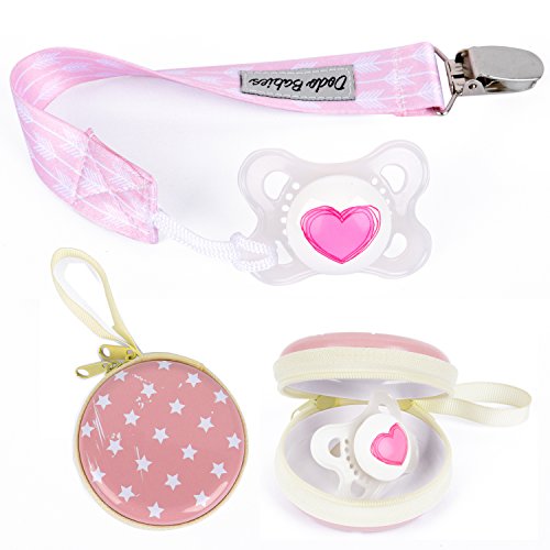 Dodo Babies Baby Bandana Drool Bib Set - 8pc Infant Bibs with 2 Pacifier Clips, Binky Case, Gift-Ready Bag - Soft Absorbent Cotton with Polyester Back - Adjustable Buttons to Fit 3-24 -Month Old Girls - Thumbnail 3