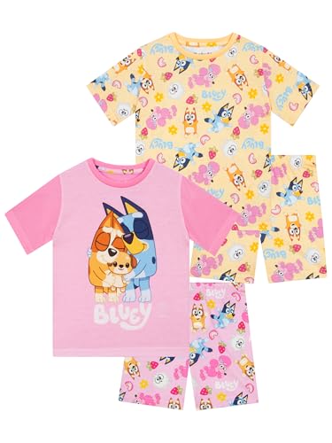 Bluey Pajamas | Bingo Girls Pajamas | 2 Pack Pj Sets | Pack Of 2 Girls Pajama Set