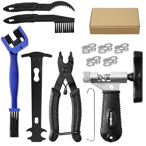 Gucass Kit d'outils pour Chaîne de Vélo, Derive Chaine Velo, Pince Chaine Velo, Jauge de Chaîne, Outil de Réparation de Chaîne de Vélo pour 6, 7, 8, 9,...