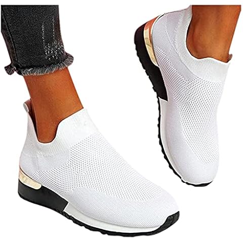 Sneaker Damen Weiss 41 Plattform Elegante Schuhe Turnschuhe Sportschuhe Leichtgewichts Atmungsaktiv Frauen Walkingschuhe Halbschuhe Cushion Wasserdicht Flach Für Sporthalle Outdoor Jogging Cover