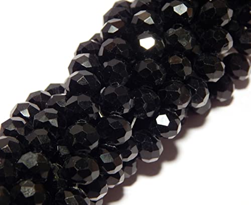 Czech Bohemian Crystal Pearls 4 mm Czech Pearls CZ Glass Cut Beads Faceted Rondelle Beads 1 Strand (Black) Pack of 120 - Image 4
