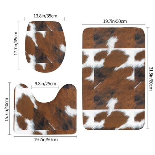 Tapis de bain lavables texture fourrure de vache pour réchauffer le sol de votre douche
