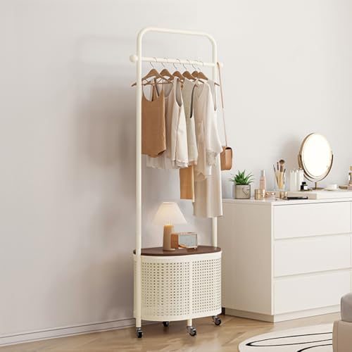 Perchero de Metal con Banco para Zapatos blanco de 55 cm y diseño industrial multifuncional