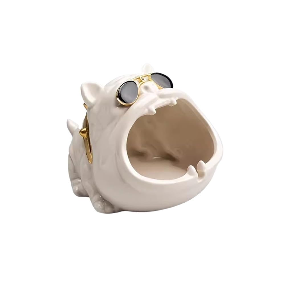 Smoking Accessories Large Ashtray Outdoor Indoor Home Decoration Ashtray Cigar Ashtray Outdoor Ashtray for Cigarettes(White)