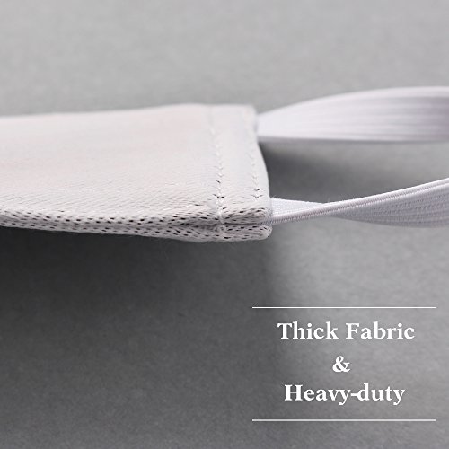 Image of PONY DANCE Baby Door Latch Cover Closer - Nursery Door Silencer with Strong Elastic Straps, Thick Solid Cushion for Noise Reduction, Prevents Slamming, 3 Pieces, 4W x 2L Inches, Greyish White