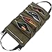 Bolsa de herramientas de lona,Bolsa de Herramientas Multiusos,5 bolsillos con cremallera, bolsa enrollable para electricista, aire acondicionado, fontanero, carpintero o mecánico(verde)