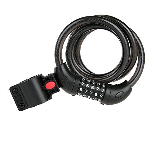 Bike Lock Bicycle Lock Chain, 5-Digit Combination Lock Core Steel Wire Bike Lock Security&Portable Bicycle Locks, 4 Feet x 1/2 inch