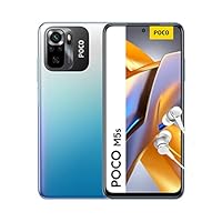 Poco M5s Smartphone+Kopfhörer, 4+128GB Handy ohne Vertrag, 6.43” FHD+ AMOLED DotDisplay, MediaTek Helio G95, 64MP AI Quad-Kamera, 5000mAh, NFC, Blue (DE Version + 2 Jahre Garantie) Ohne Aufladegerät