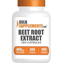 BulkSupplements.com Beet Root Extract Capsules - Superfood Supplement, Beet Root Supplement - Vegan & Gluten Free, 1 Capsule per Serving 400mg, 365 Count Pack of 1