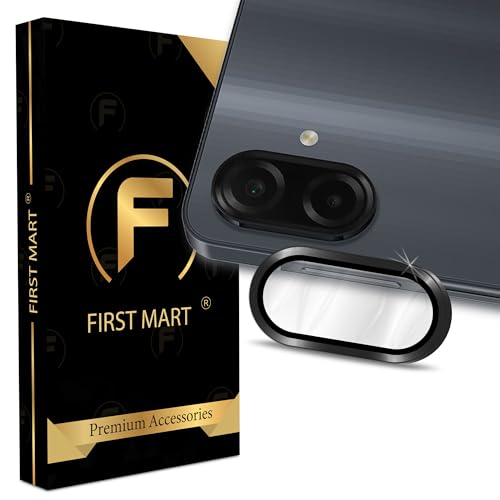 Image of FIRST MART Black Camera Ring Guard Protector for Samsung Galaxy F70e, Samsung M07 and A07 | Tempered Glass with Metal Alloy Rings, HD Clear, Scratch Resistant, Case-Friendly | Pack of 1
