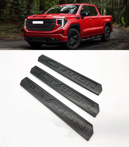 Image of Overlay Door Rear Emblem Badge Nameplate Replacement for 2019-2021+ Elevation 3PC (Matte Black)