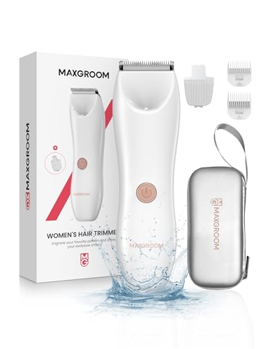 Heyfeel Women's Electric Hair Trimmer, IPX7 Waterproof Bikini Trimmer with LED Light, USB Rechargeable Razor for Pubic & Body Hair, Wet/Dry Use, Gift for Women, Wife, Girls