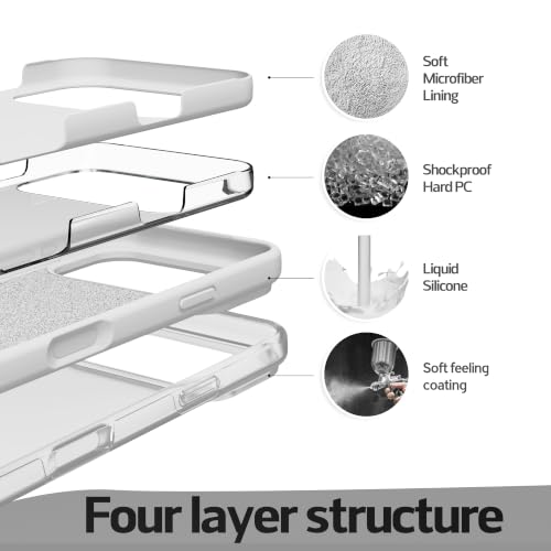 Image of for iPhone Case /iPhone Case, Premium Silicone Case with [Soft Anti-Scratch Microfiber Lining] Shockproof Protective Phone Case iPhone (White, 17 PRO MAX)