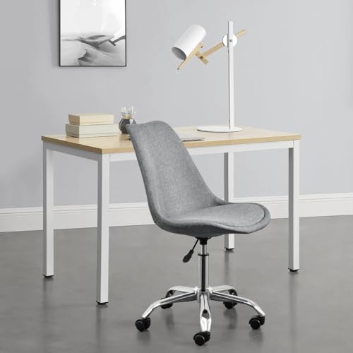Image of Amazon Brand - Umi Height-Adjustable Modern Stylish Revolving Office Computer Study Desk Task Chair in Fabric with PU Cushion Ideal for Spa, Home, Medical, Gaming, in Grey Color