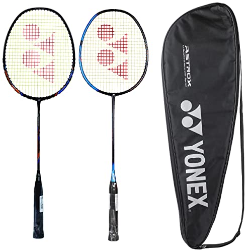Image of Yonex Nanoray Light 18i Graphite Badminton Racquet with Free Full Cover (77 Grams, 30 lbs Tension) & Graphite Badminton Racquet Smash (White & Navy BlueG4, 73 Grams, 28 lbs Tension)