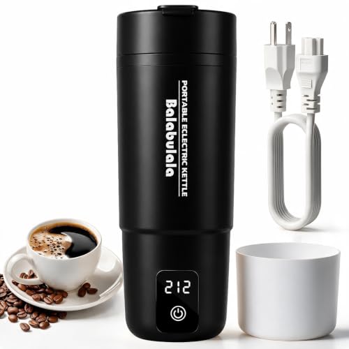 Image of Travel Electric Kettle, Balabulala Portable Water Boiler with 6 Variable Presets,Small Electric Kettle With Silicone Base Cover to Prevent water, Boil Dry Protection,14oz
