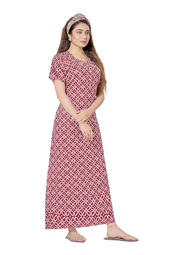 Image of PNAEONG Women's Cotton Long Maxi Night Gown Nighty Dress Stylish Super Soft Comfortable