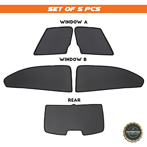 Image of Maruti Suzuki Baleno Magnetic Sun Shades /Curtains - Set of 5pcs Suitable for Baleno 2015-2021