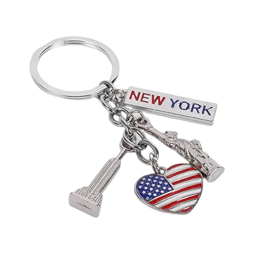 I Love New York Schlüsselanhänger, New Yorker Architektur-Dekoration, Herzförmiger Flaggen-Schlüsselanhänger, Reise-Souvenir