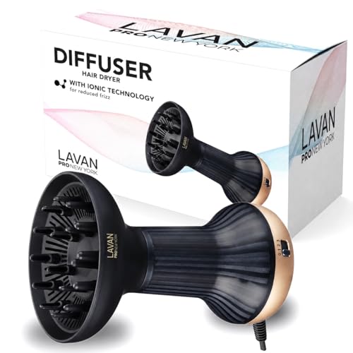 Diffuser Hair Dryer for Curly Hair – Ionic Technology Hair Dryer with Adjustable Heat & Speed Settings for Frizz-Free, Defined Curls, Lightweight Hair Dryer, Wavy And Curly Hair