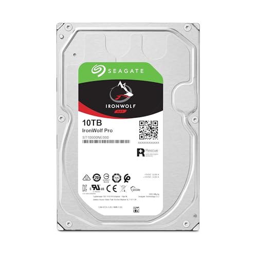 Image of Seagate IronWolf Pro 10 TB NAS Internal Hard Drive HDD - 3.5 Inch SATA 6 Gb /s 7,200 RPM 256 MB Cache for RAID Network Attached Storage, Data Recovery Rescue Service (ST10000NE0008)