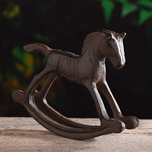 Brasstar Cast Iron Rocking Horse Statue 6.3” Garden Home Office Desk Decor Collection Childlike Figurine Tqzdpt47 #TOP3