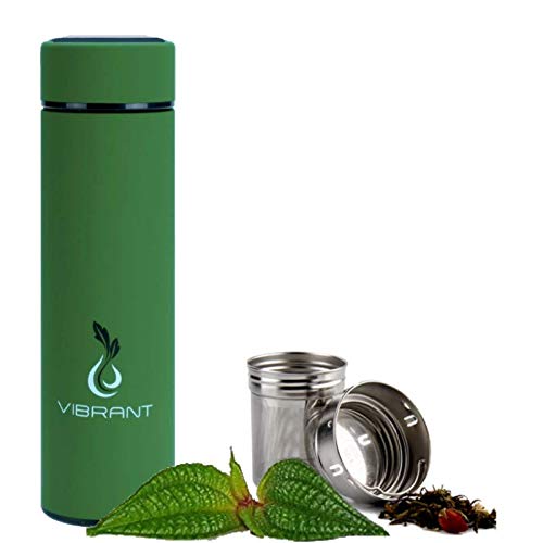 VIBRANT ALL IN ONE Travel Mug - TEA INFUSER Bottle - Insulated HOT