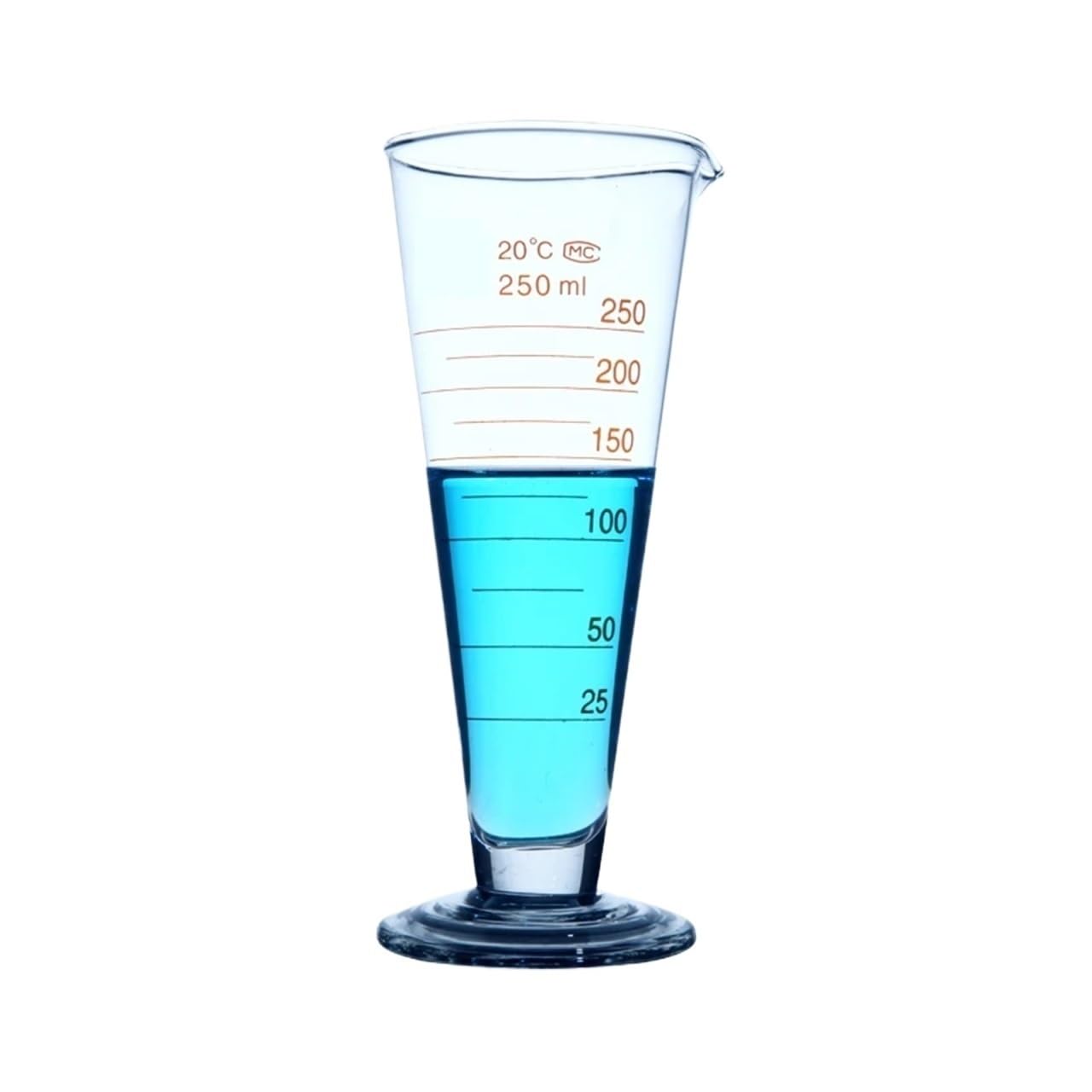 Misurino graduato in vetro conico da 500 ml, misurino triangolare in vetro, cilindro da laboratorio, attrezzatura for chimica